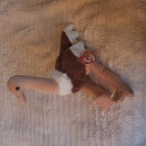 TY Beanie Babies – STRETCH the Ostrich Retired Beanie Swing & Tush Tag Excellent